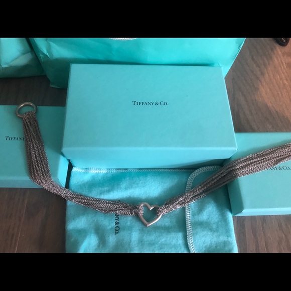 Tiffany & Co. Jewelry - Tiffany Sterling Silver Heart Choker Necklace